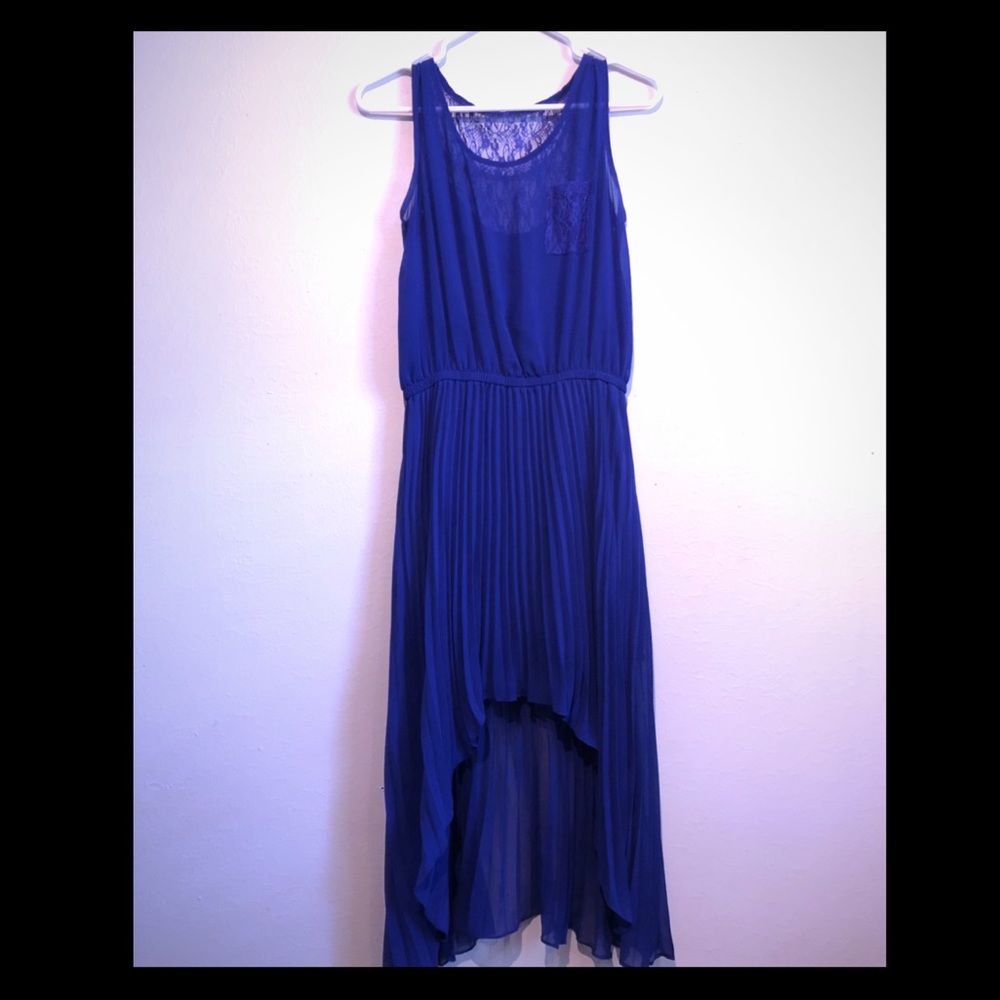 Cobalt Blue High Low Lace Dress